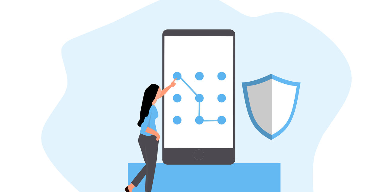 Free security pattern lock vector