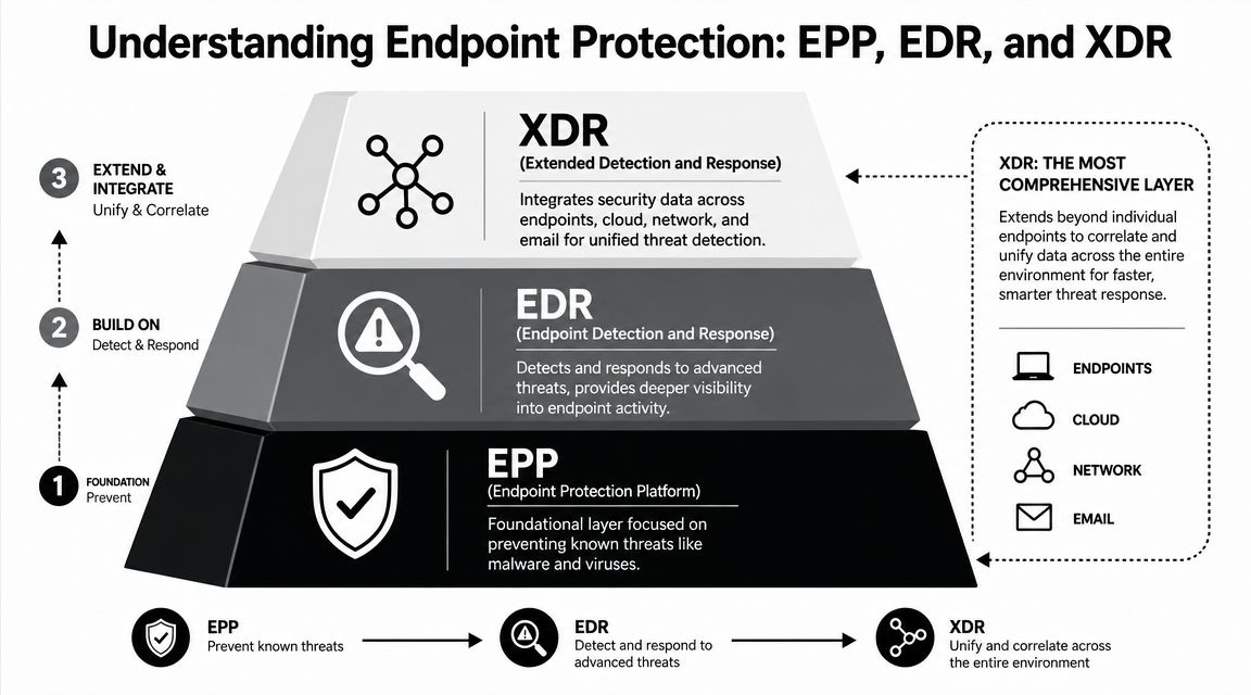 Understanding Your Endpoint Protection Options EPP EDR and XDR