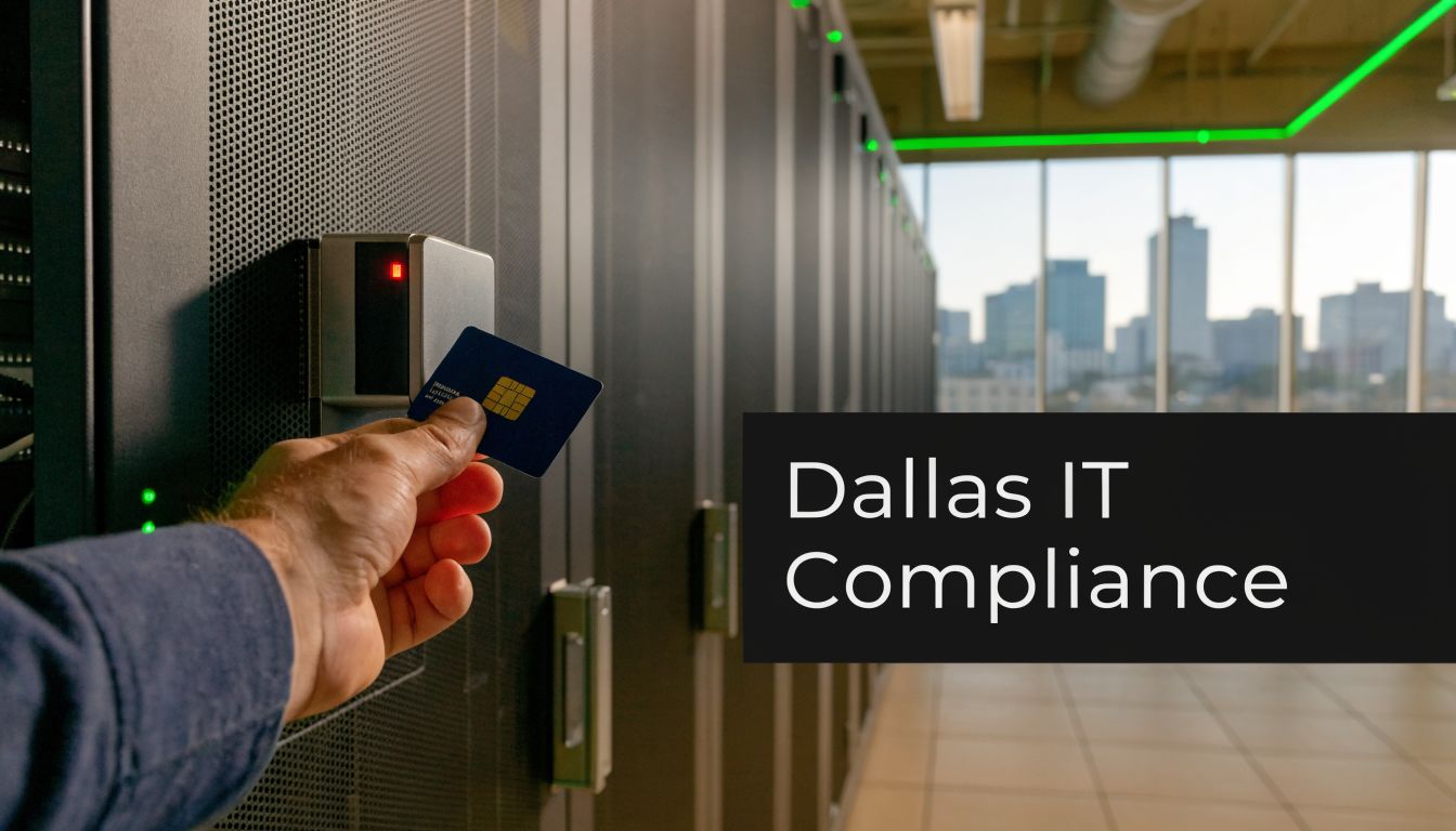 A person using a security key card to access a server rack in a data center.